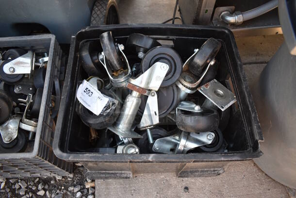 ALL ONE MONEY! Lot of Various Items Including Commercial Casters. 17x14x11