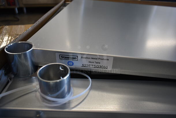 BRAND NEW SCRATCH AND DENT! Steelton 522ETSG3060 Stainless Steel Table w/ Under Shelf. Stock Picture Used as Gallery.  - Image 3 of 8