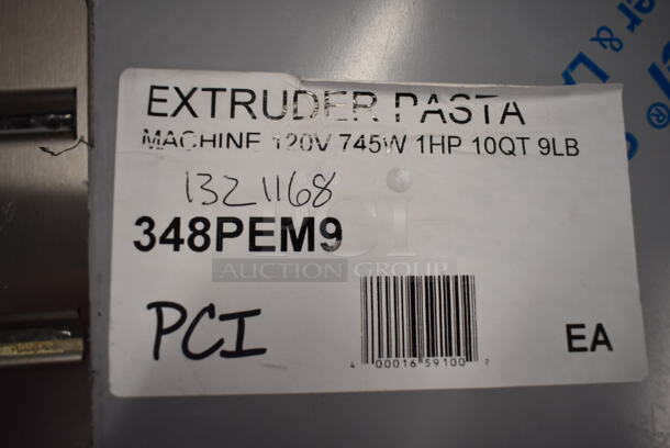 BRAND NEW SCRATCH AND DENT! Estella PEM9 9 lb. Stainless Steel Countertop Pasta Extruder Machine. 120 Volts, 1 Phase. Tested and Working!
 - Image 4 of 5