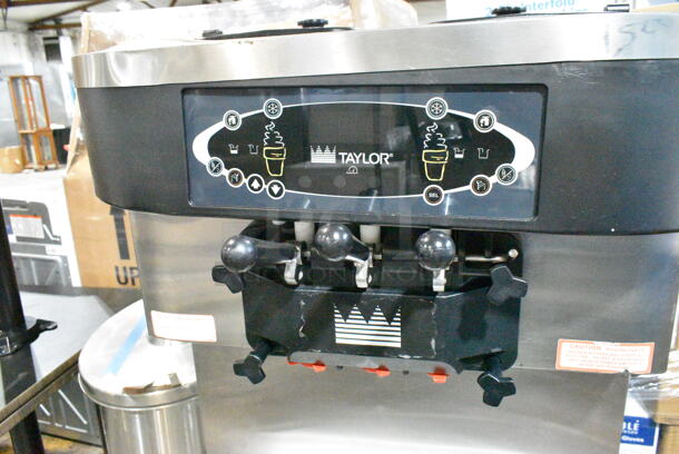Taylor C713-33 Stainless Steel Commercial Floor Style Water Cooled 2 Flavor w/ Twist Soft Serve Ice Cream Machine on Commercial Casters. 208-230 Volts, 3 Phase. - Image 3 of 10