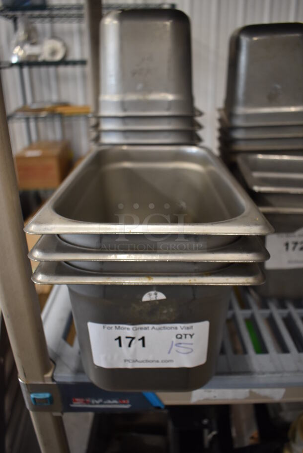15 Stainless Steel 1/3 Size Drop In Bins. 1/3x6. 15 Times Your Bid!