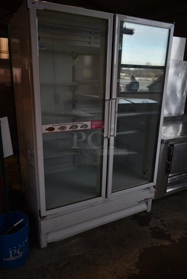National ULG50BCP-6 Metal Commercial 2 Door Reach In Freezer Merchandiser w/ Poly Coated Racks. 115/208-230 Volts, 1 Phase.  - Image 1 of 4