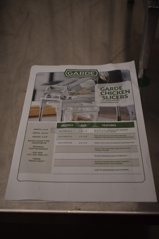BRAND NEW SCRATCH AND DENT! Garde Metal Countertop Chicken Slicer.  - Image 4 of 10