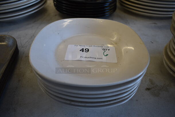 6 White Ceramic Plates. 8.5x8.5x1. 6 Times Your Bid!
