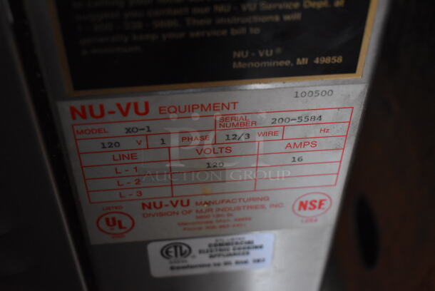 Nu Vu XO-1 Stainless Steel Commercial Countertop Electric Powered Oven. 120 Volts, 1 Phase. 27x24x20 - Image 5 of 5