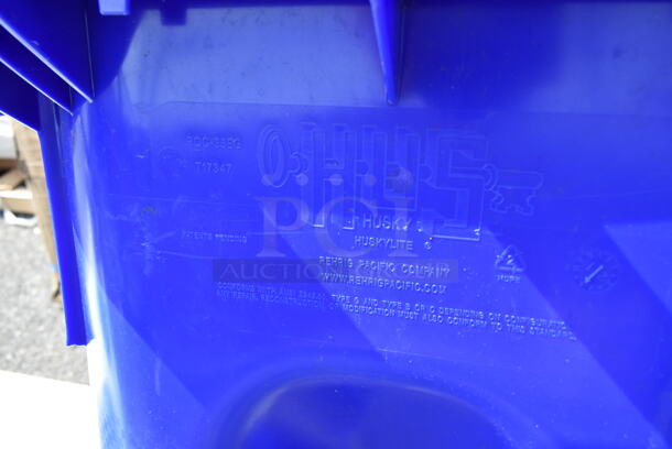 Uline Blue and Black Poly Trash Can.  - Image 4 of 4