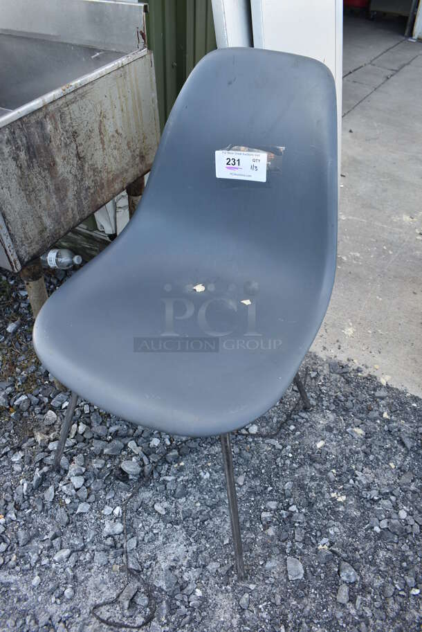 Gray Poly Chair on Metal Legs. 18x18x31 - Image 2 of 3