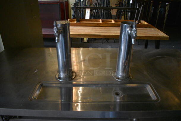 Turbo Air Stainless Steel Commercial Direct Draw Kegerator w/ 2 Beer Towers. BUYER MUST REMOVE. 59x27x50. Item Was in Working Condition on Last Day of Business. (Susquehanna Ale House) - Image 3 of 5