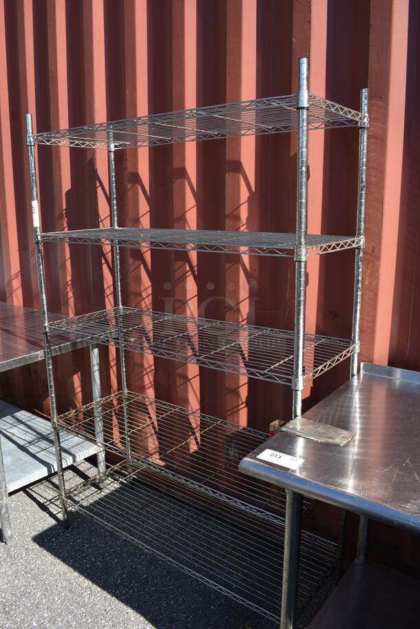 Chrome Finish 5 Tier Shelving Unit. BUYER MUST DISMANTLE. PCI CANNOT DISMANTLE FOR SHIPPING. PLEASE CONSIDER FREIGHT CHARGES. 48x18x73 - Image 4 of 4