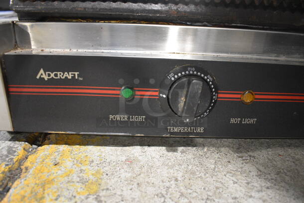 Adcraft Model SG-811E Stainless Steel Commercial Countertop Panini Grill Press. 120 Volts, 1 Phase. 17x14.5x8. Tested and Working! - Image 2 of 6