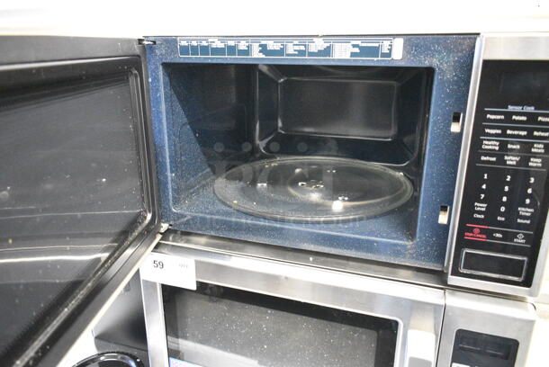 2022 Samsung MS14K6000AS Metal Countertop Microwave Oven w/ Plate. 120 Volts, 1 Phase.  - Image 2 of 5