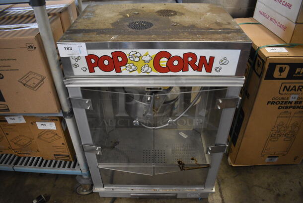 Gold Medal Model 2001ST Metal Commercial Countertop Popcorn Machine Merchandiser. 120 Volts, 1 Phase. 27x20x41. Cannot Test Due To Plug Style
