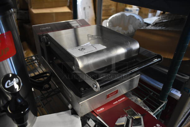 BRAND NEW SCRATCH AND DENT! Estella 348WBMP1A Stainless Steel Commercial Countertop Press-Style Belgian Waffle Maker. 120 Volts, 1 Phase. Tested and Working! - Image 5 of 8