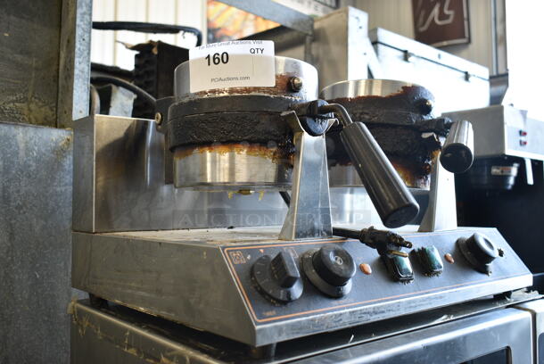 Stainless Steel Commercial Countertop Double Waffle Maker. Tested and Working! - Image 1 of 5