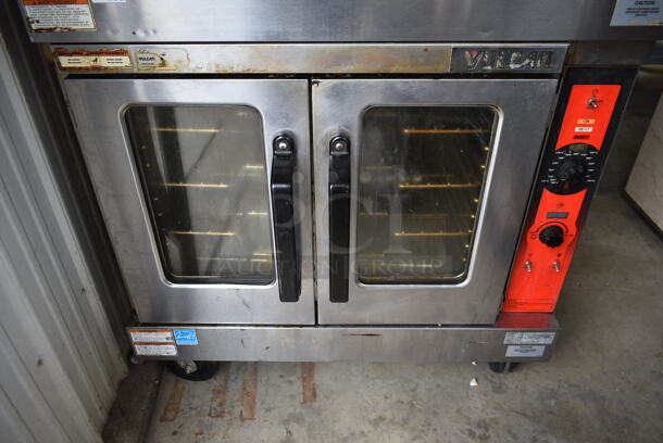 2 Vulcan VC5GD-11D1 Stainless Steel Commercial Natural Gas Powered Full Size Convection Oven w/ View Through Doors, Metal Oven Racks and Thermostatic Controls on Commercial Casters. 2 Times Your Bid! - Image 3 of 11