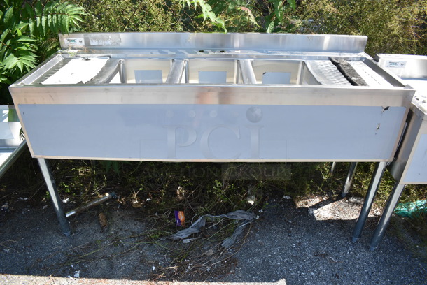 BRAND NEW SCRATCH AND DENT! Regency 600B31014213 Stainless Steel 3 Bowl Underbar Sink with Two Drainboards. Bays 10x14x9.5. Drain Boards 11x15 - Image 2 of 7