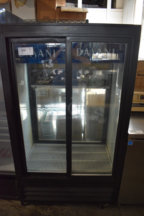 Beverage Air Model MT17-54 Metal Commercial 2 Door Reach In Pass Through Cooler Merchandiser. 115 Volts, 1 Phase. 36x25x64. Tested and Working!