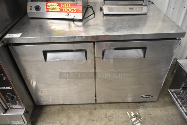 2014 Atosa MGF8402 Stainless Steel Commercial 2 Door Undercounter Cooler on Commercial Casters. 115 Volts, 1 Phase. Tested and Working! - Image 1 of 6