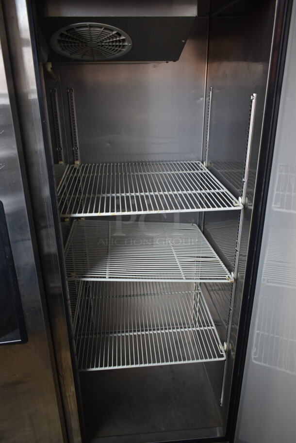 Turbo Air M3R47-2 Stainless Steel Commercial 2 Door Reach In Cooler w/ Poly Coated Racks on Commercial Casters. 115 Volts, 1 Phase. Tested and Powers On But Does Not Get Cold - Image 7 of 7