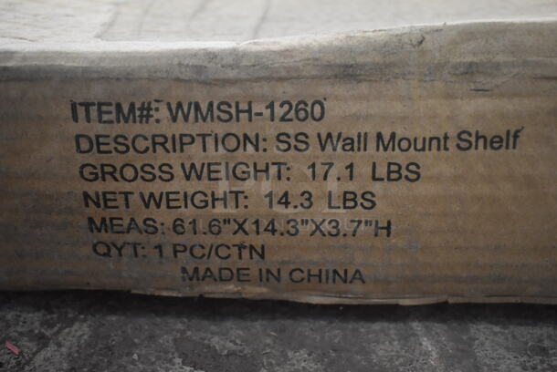 BRAND NEW IN BOX! KoolMore WMSH-1260 Stainless Steel Wall Mount Shelf. Gallery Picture Used as Gallery - Image 5 of 5