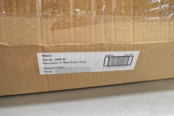 2 Boxes of 6 BRAND NEW SCRATCH AND DENT! Winco KWP-80 8" Wide Cooks Knife. 2 Times Your Bid!  - Image 4 of 4