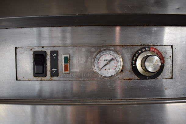 Stainless Steel Commercial 2 Half Size Door Heated Holding Cabinet w/ Thermostatic Controls on Commercial Casters. 31x34x77. Powers On But Does Not Get Warm - Image 2 of 5