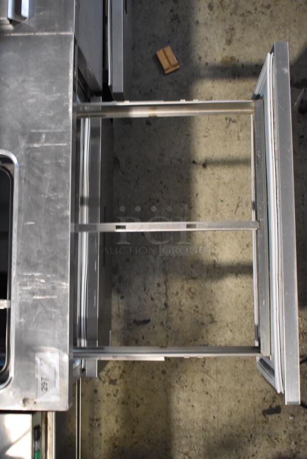 ALL ONE MONEY! Lot of 2 Delfield Stainless Steel Commercial Prep Table w/ 2 Drawers Connected w/ an Over Shelf. 115 Volts, 1 Phase. Tested and Powers On But Does Not Get Cold - Image 7 of 12