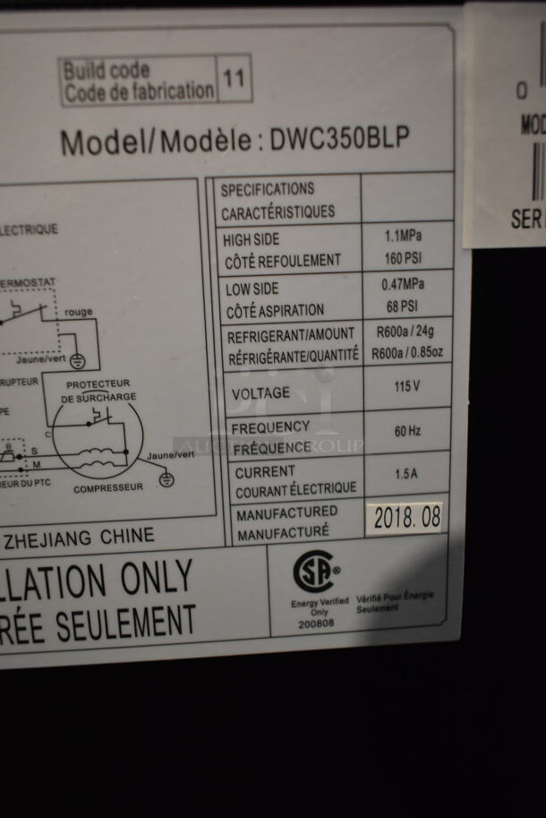 BRAND NEW SCRATCH AND DENT! Danby DWC350BLP 36 Bottle Free-Standing Wine Cooler in Platinum.. 115 Volts, 1 Phase. Tested and Working! - Image 6 of 6