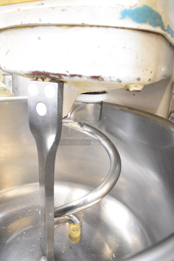 Metal Commercial Floor Style Spiral Mixer w/ Stainless Steel Mixing Bowl, Bowl Guard and Dough Hook Attachment. 208-240 Volts, 3 Phase.  - Image 4 of 9