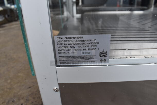 BRAND NEW SCRATCH AND DENT! 2022 Carnival King 382HPW18D2S Stainless Steel Commercial Countertop Display Warmer Merchandiser. Has Broken Shelf Hangers. 120 Volts, 1 Phase. 22.5x23x28. Tested and Working! - Image 6 of 7