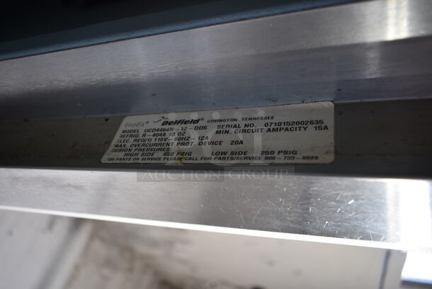 Delfield UCD4464N-12-DD5 Stainless Steel Commercial Sandwich Salad Prep Table Bain Marie Mega Top w/4 Drawers. 115 Volts, 1 Phase. Tested and Powers On But Does Not Get Cold - Image 8 of 8