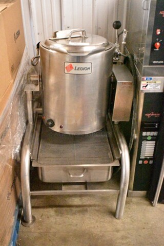 Legion EKF-5/TFH Stainless Steel Commercial Electric Powered 5 Gallon Steam Kettle. 208 Volts, 3 Phase.