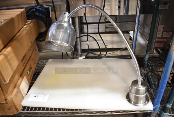 Meat Cutting Station w/ Warming Lamp. Tested and Working! - Image 1 of 4