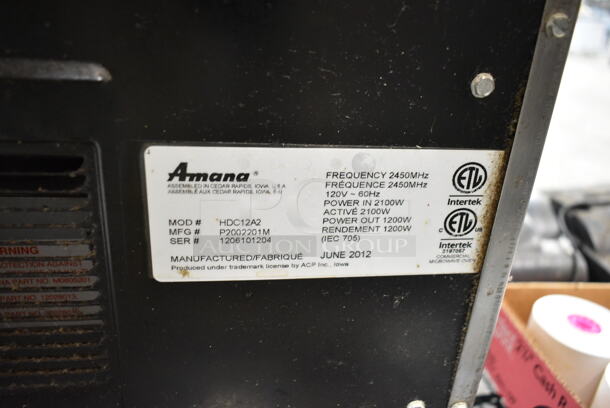 Amana HDC12A2 Stainless Steel Commercial Countertop Microwave Oven. 120 Volts, 1 Phase.  - Image 3 of 3