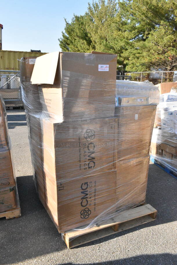 12 BRAND NEW Boxes Including JMSCC-16oz Milkman Clear Container 16 oz, Envases 348816 8 oz. Square Carafe PET Clear Juice Bottle - 360/Box, JBRCC-4oz 4oz Bullet Round Clear. 12 Times Your Bid!  - Image 1 of 10