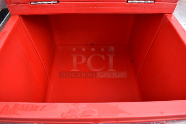 Red Poly Insulated Portable Ice Bin Cart on Casters. 27x33x37 - Image 6 of 6