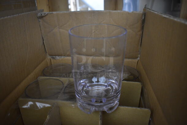 ALL ONE MONEY! Lot of 18 Clear Poly Beverage Tumblers! 3x3x4.5