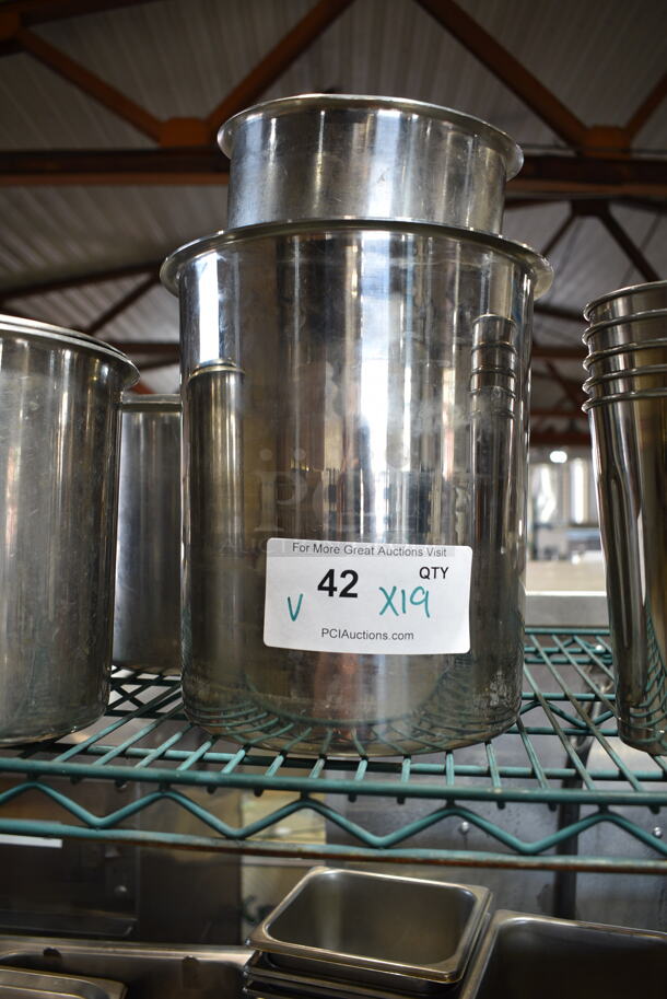 19 Various Stainless Steel Cylindrical Bins, Bowls and Mixing Cups. Includes 8.5x8.5x7.5, 4x4x7.5. 19 Times Your Bid! - Image 4 of 9