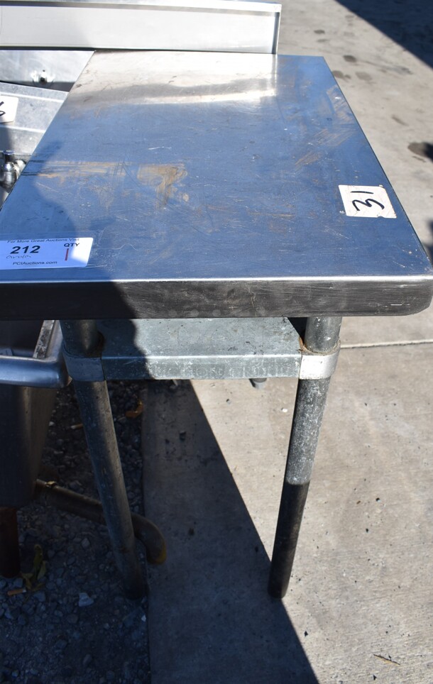 Stainless Steel Table w/ Metal Under Shelf. 18x30x34.5