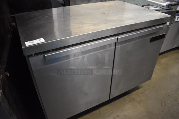 Continental SW48 Stainless Steel Commercial 2 Door Undercounter Cooler. 115 Volts, 1 Phase. 48x31x37. Tested and Working!