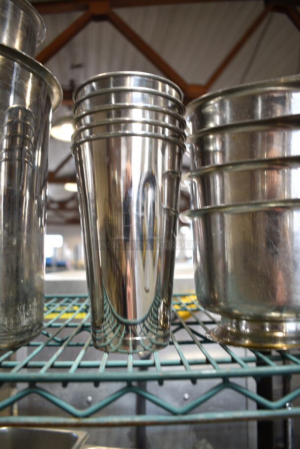 19 Various Stainless Steel Cylindrical Bins, Bowls and Mixing Cups. Includes 8.5x8.5x7.5, 4x4x7.5. 19 Times Your Bid! - Image 6 of 9