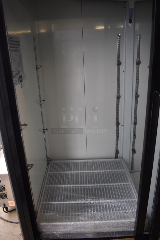 BRAND NEW SCRATCH AND DENT! Avantco 178GDS47HCB Metal Commercial 2 Door Reach In Cooler Merchandiser on Commercial Casters. 52x30x84. Tested and Working! - Image 4 of 6