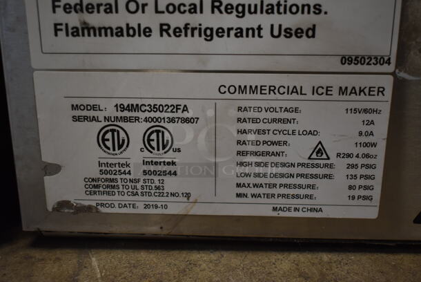 Avantco 194MC35022FA Stainless Steel Commercial Ice Head. 115 Volts, 1 Phase.   - Image 9 of 10