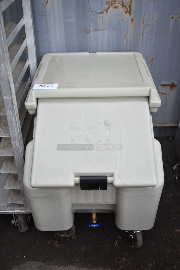 Cambro ICS100L Poly Portable Ice Bin on Commercial Casters. 