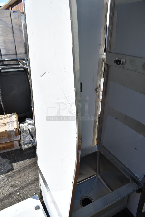 BRAND NEW SCRATCH AND DENT! Regency 600SMC48DDR Stainless Steel Commercial 2 Door Mop Sink Cabinet.  - Image 7 of 8