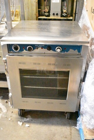 Alto Shaam Stainless Steel Commercial Heated Holding Cabinet on Commercial Casters.  Cannot Test Due To Plug Style