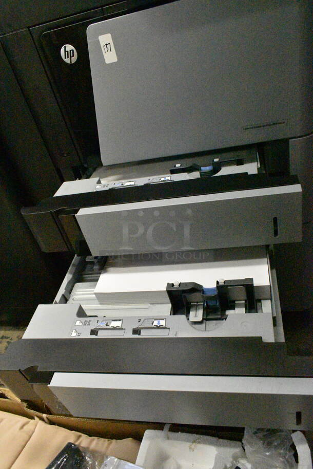 HP CF367A Floor Style Printer w/ Attachment on Casters.  - Image 7 of 12