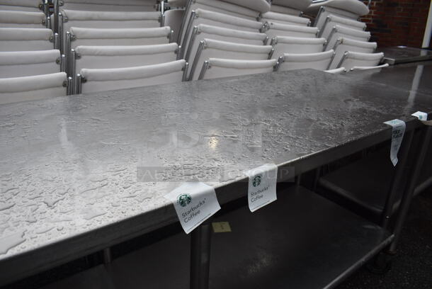 Stainless Steel Table w/ Stainless Steel Under Shelf on Commercial Casters. 96x30x35.5 - Image 5 of 6