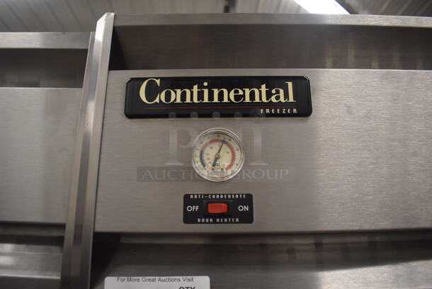 Continental 1FE Stainless Steel Commercial Single Door Reach In Freezer on Commercial Casters. Missing Door. 115 Volts, 1 Phase. 28.5x36x77.5. Tested and Powers On But Temps at 51 Degrees - Image 4 of 6