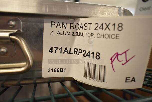ALL ONE MONEY! Lot of 2 BRAND NEW Items Including 471ALRP2418 Choice 28 Qt. Aluminum Roaster Pan - 24" x 18" x 4 1/2" and Metal Straining Pot.  - Image 5 of 6
